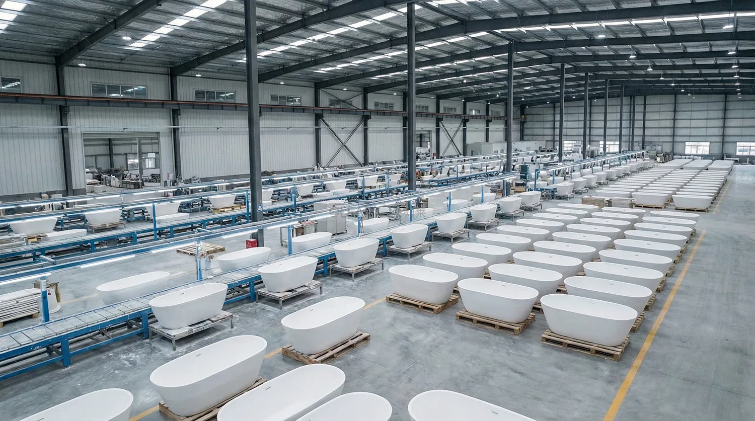 人造石浴缸表面细节与材质优势展示，适合酒店浴缸材质选择参考